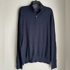 Men's Navy Zip-Up luxe Sweater collection